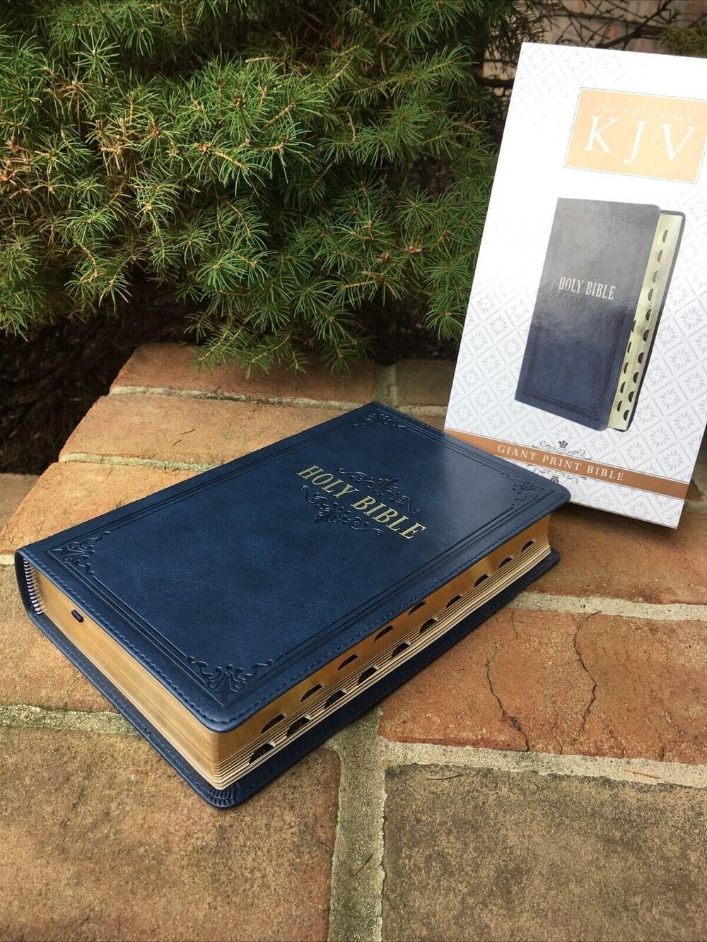 Beautiful KJV Bible | Giant print | Navy Faux Leather | Thumb-Indexed